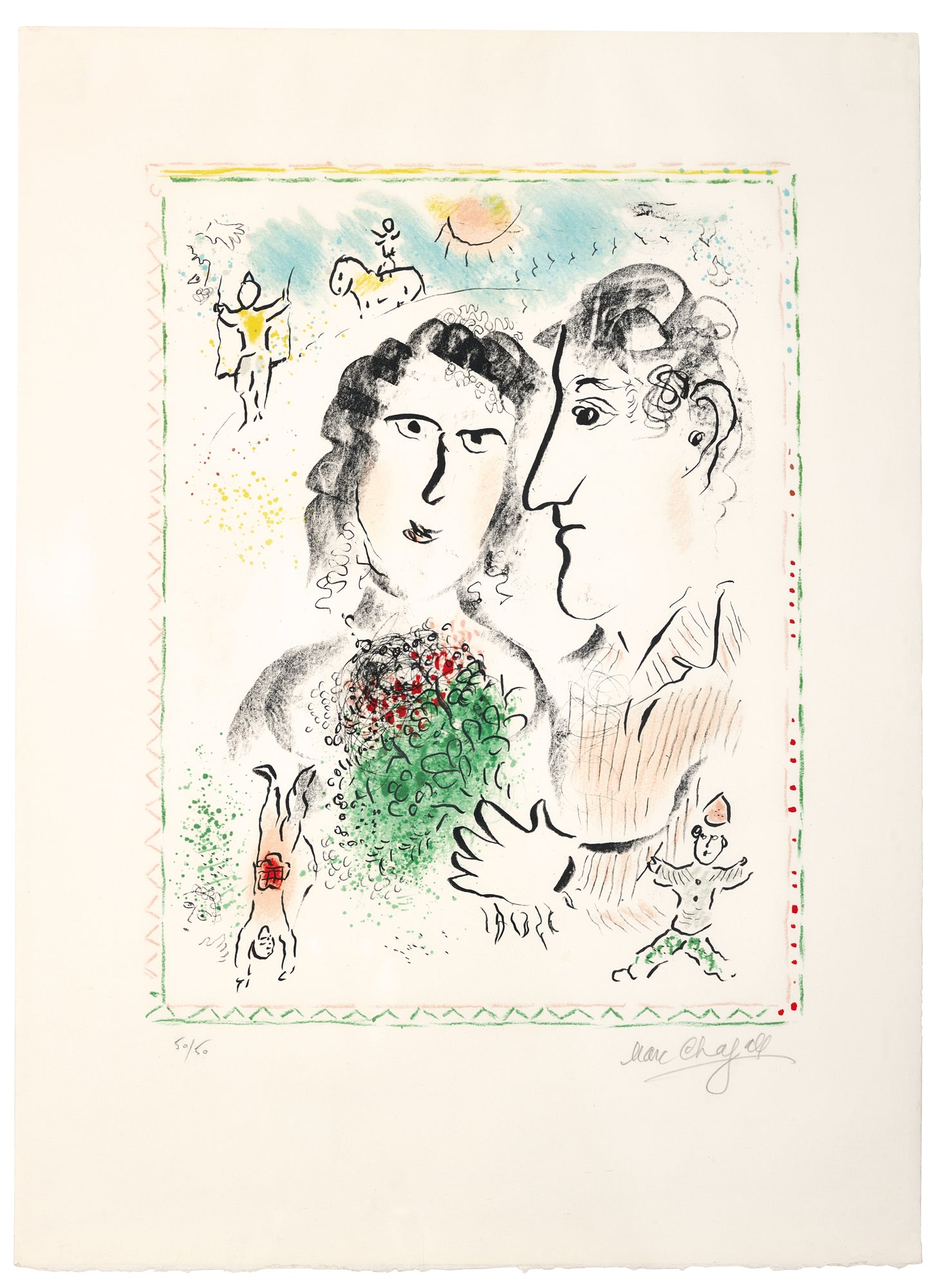 額　Marc　CHAGALL　MA884 額 Marc CHAGALL MA884 Limited Edt Lithograph of MARC CHAGALL